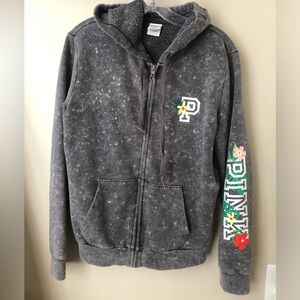 PINK Victorias Secret charcoal Flower Zip up
Hoodie